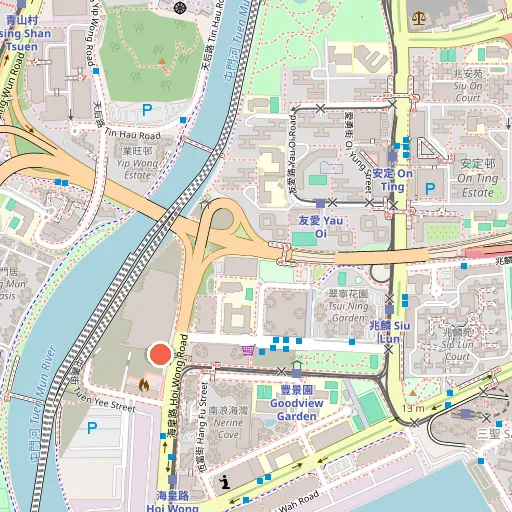 屯門游泳池壁球場位置地圖