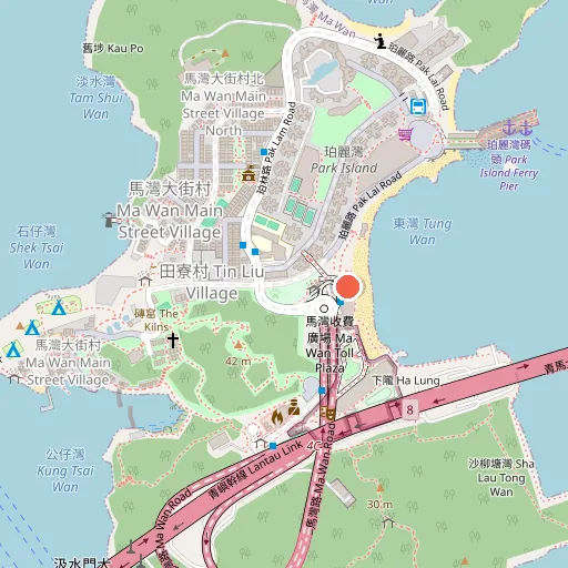 24/7 FITNESS 珀麗灣 Park Island位置地圖