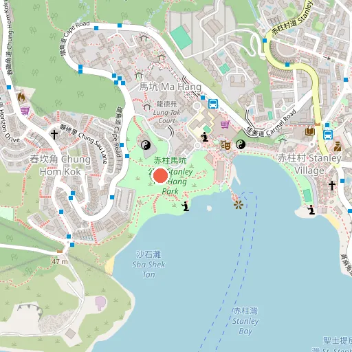 赤柱馬坑公園位置地圖