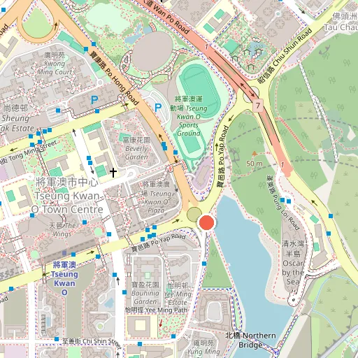 將軍澳南海濱長廊、單車徑位置地圖